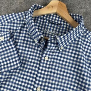 Vineyard Vines Shirt Mens Large Blue Gingham Check Performance Button Down